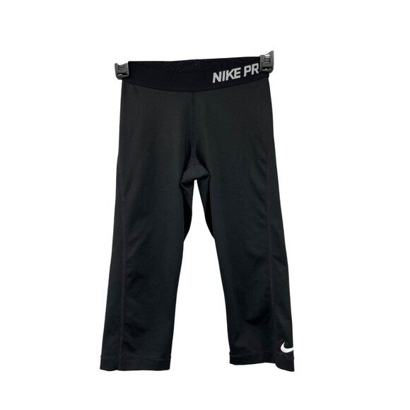 Nike Pants - Nike Pro Capri Training Leggings Womens XS Black Dri-Fit Workout Pants Used